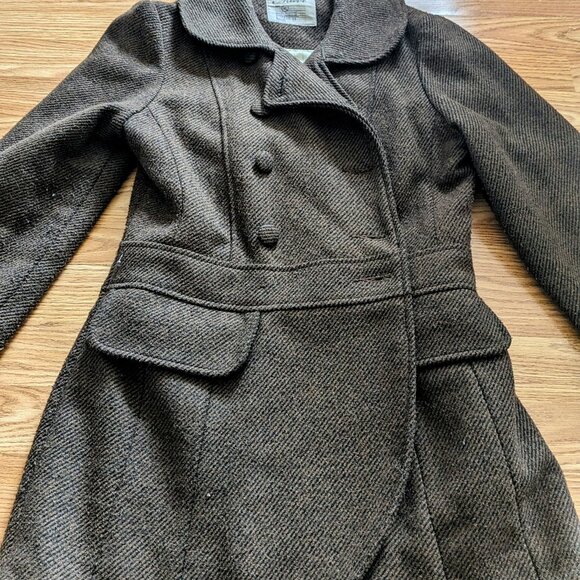 Brown Pinstripe Peacoat - Picture 7 of 16